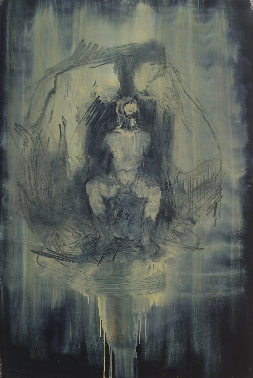 Archanděl, 2016, 103×149 cm, olej na papíře