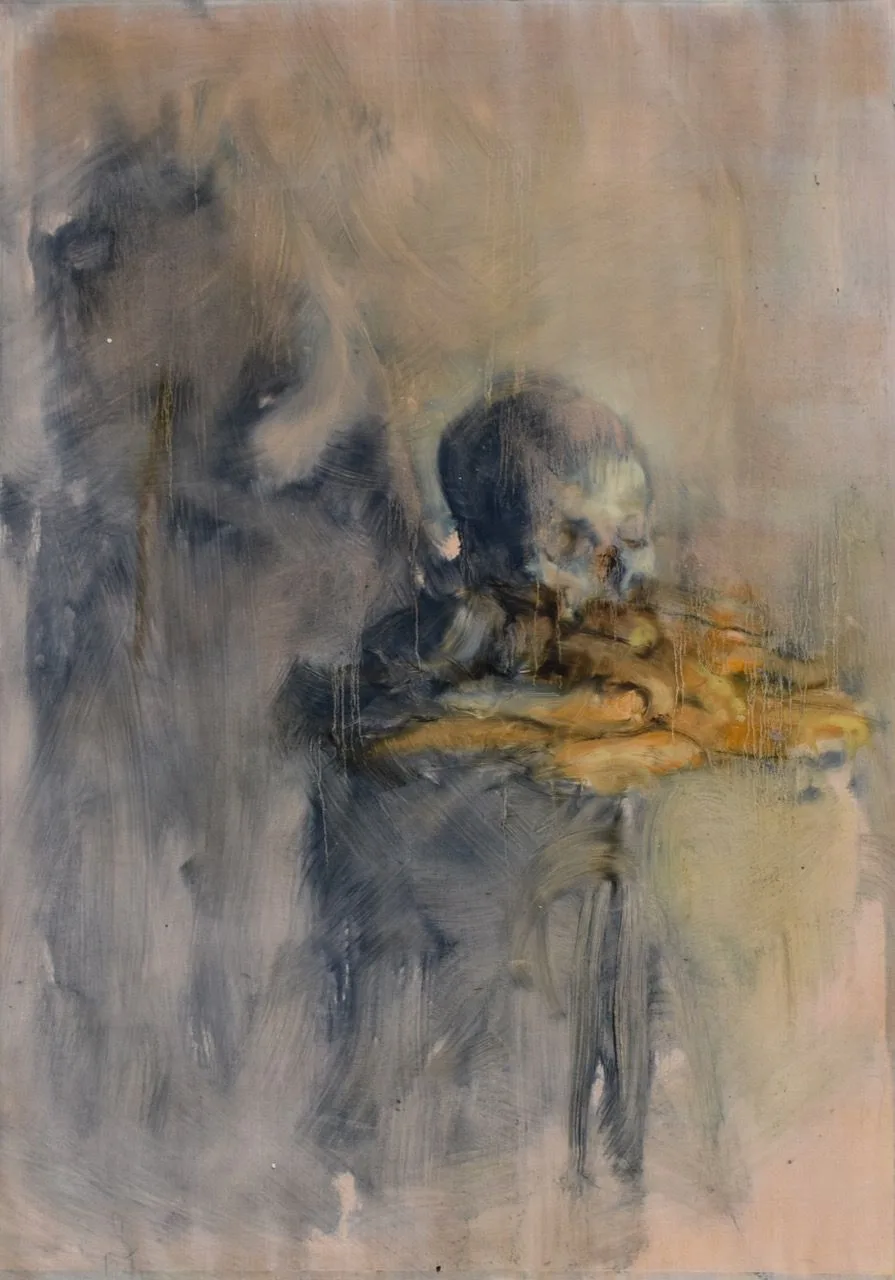 Autoportrét, 2018, 71×98 cm, olej na papíře