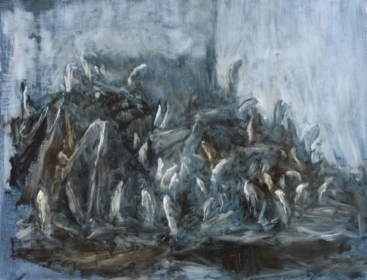 Bárka, 2020, 153×124 cm, olej na papíře