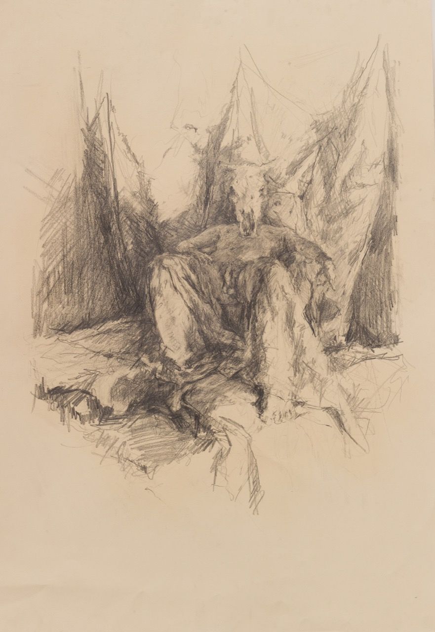 Bez názvu, 2015, 80×110 cm, olej na papíře