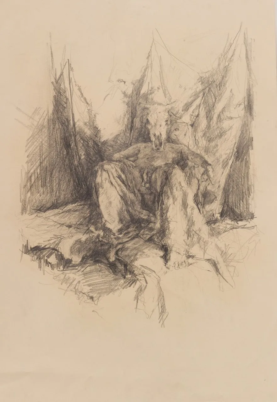 Bez názvu, 2015, 80×110 cm, olej na papíře