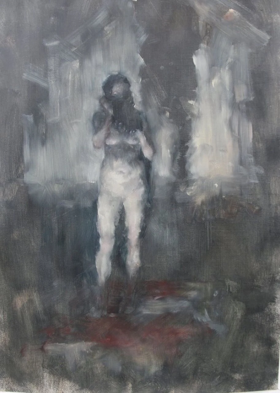 Bez názvu, 2016, 80×100 cm, olej na papíře