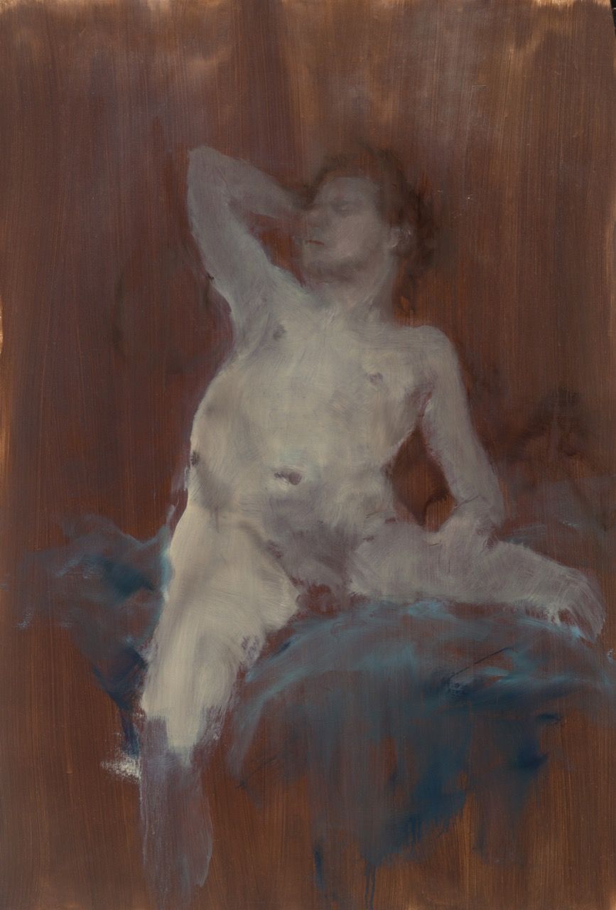 Bez názvu, 2017, 80×100 cm, olej na papíře