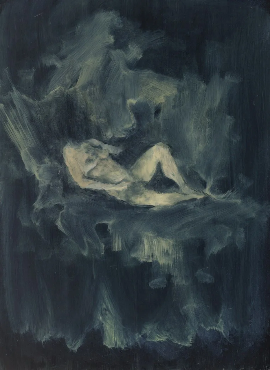 Bez názvu, 2017, 95×125 cm, olej na papíře