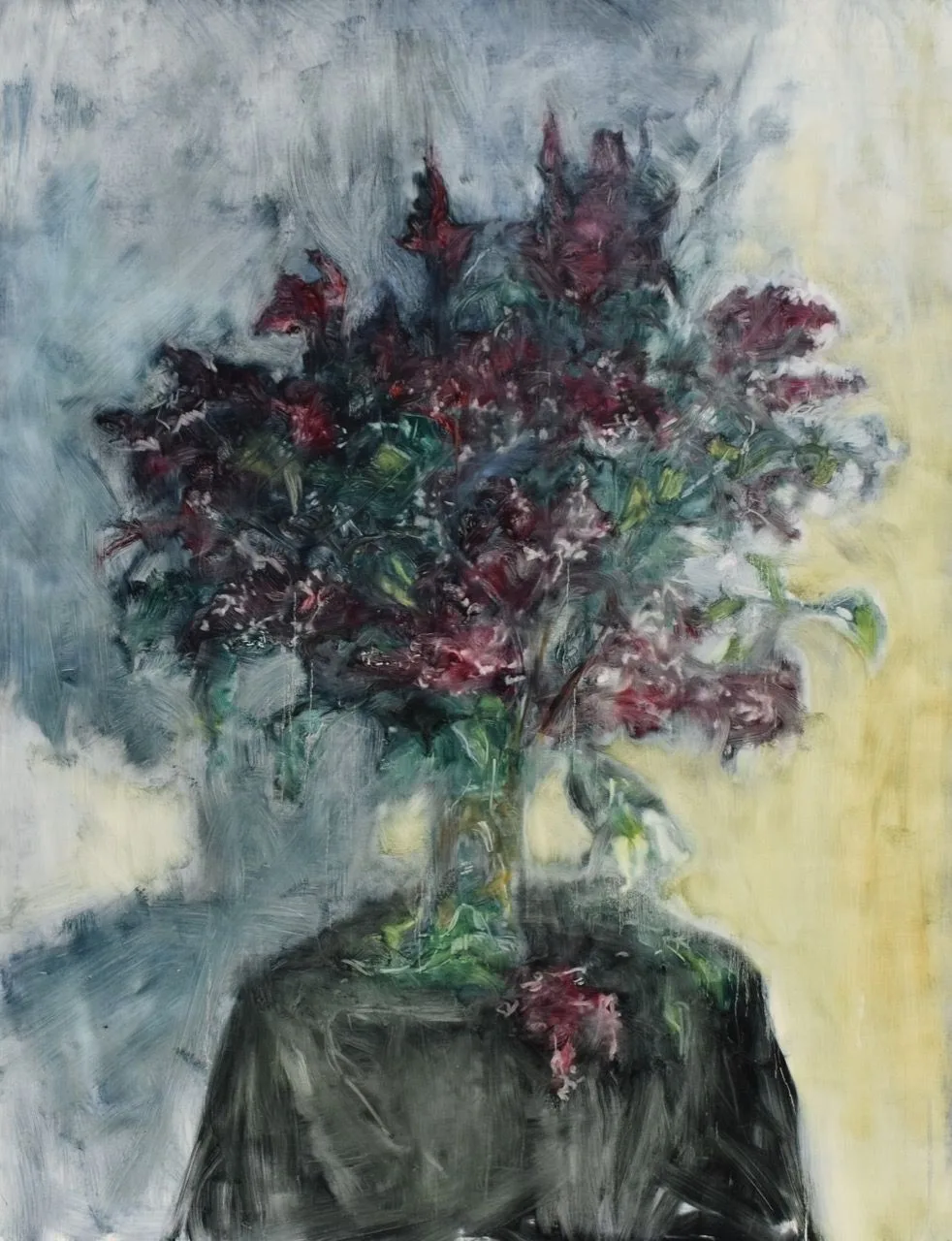 Bez názvu, 2020, 100×128 cm, olej na papíře