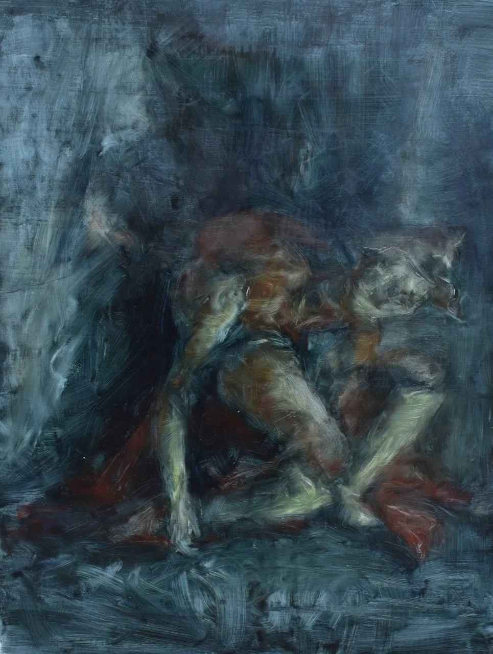 Bez názvu, 2020, 100×130 cm, olej na papíře