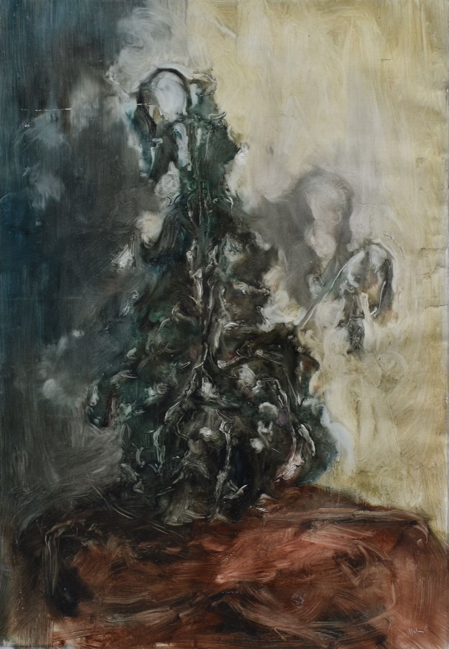 Bodlák, 2018, 88×125 cm, olej na papíře