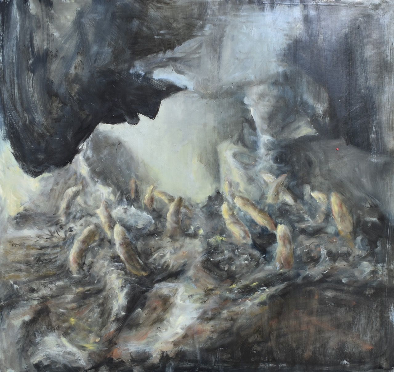 Černý mrak II, 2020, 105×100 cm