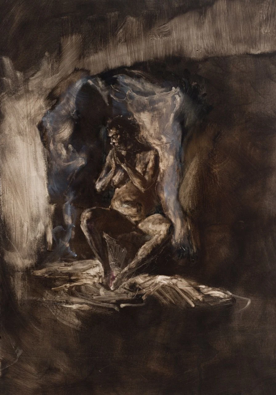 Chvíle, 2016, 100×130 cm, olej na papíře