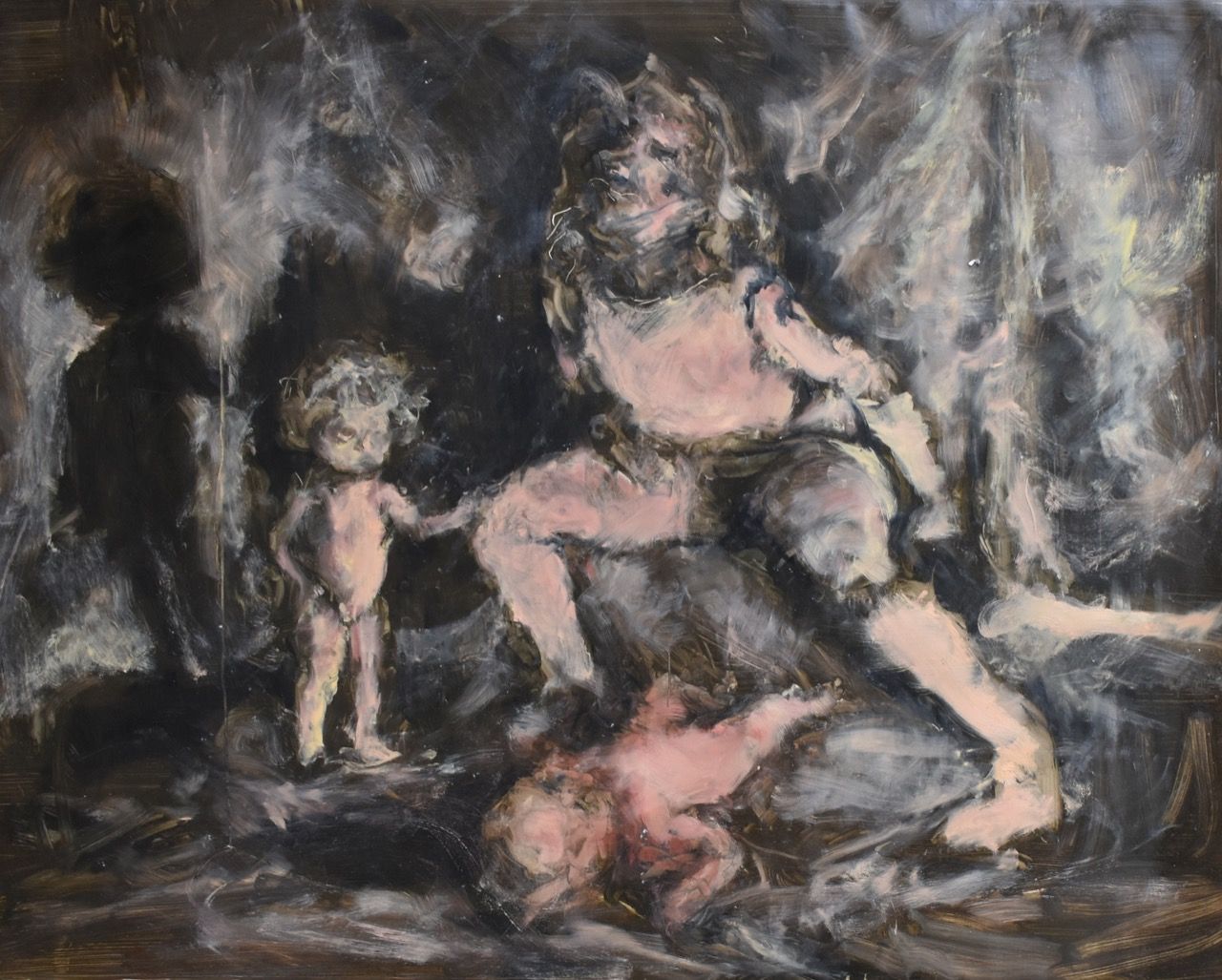 Educatio aspera II, 2018, 151×120 cm, olej na papíře