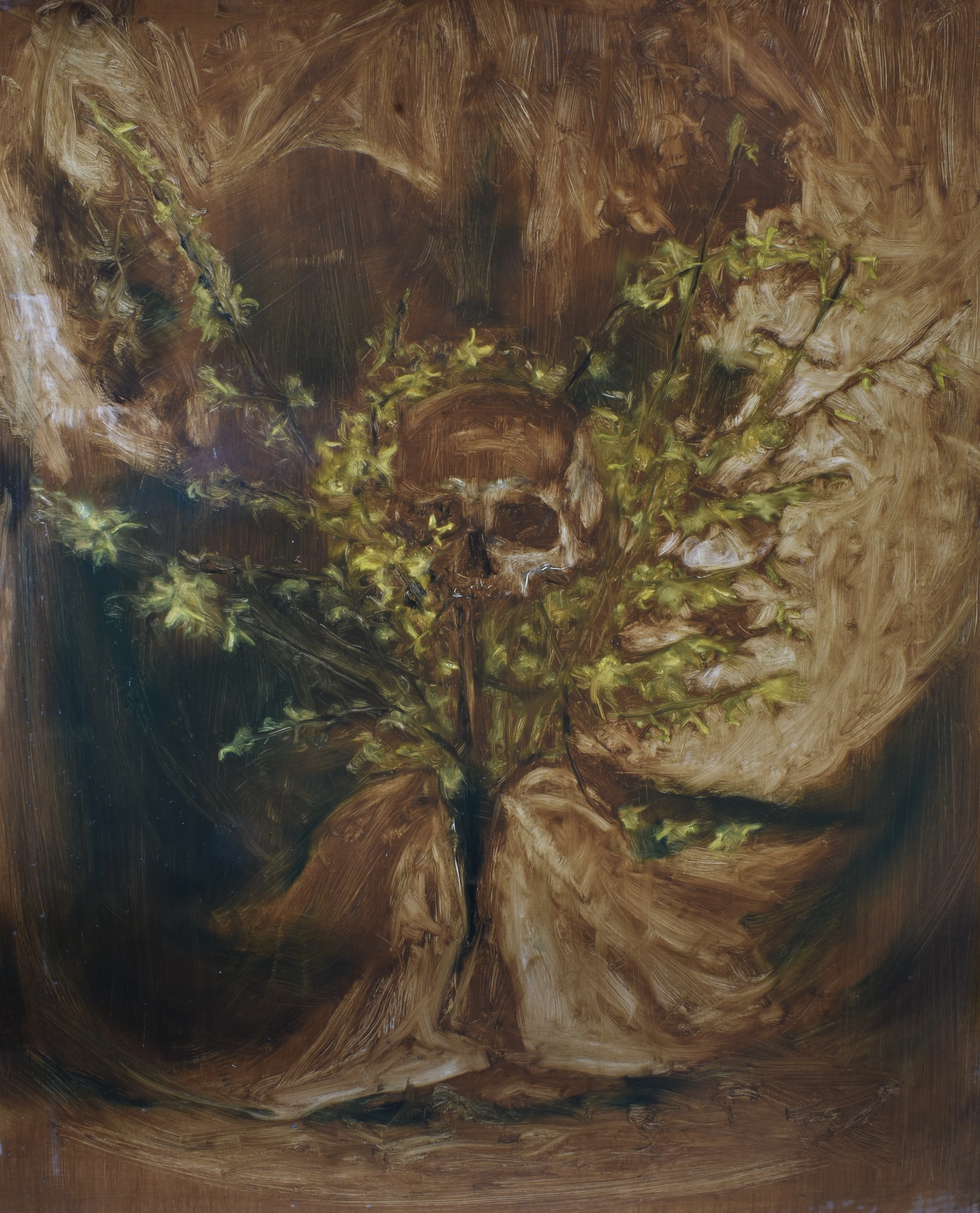 Golden rain II, 2025, 100×130 cm