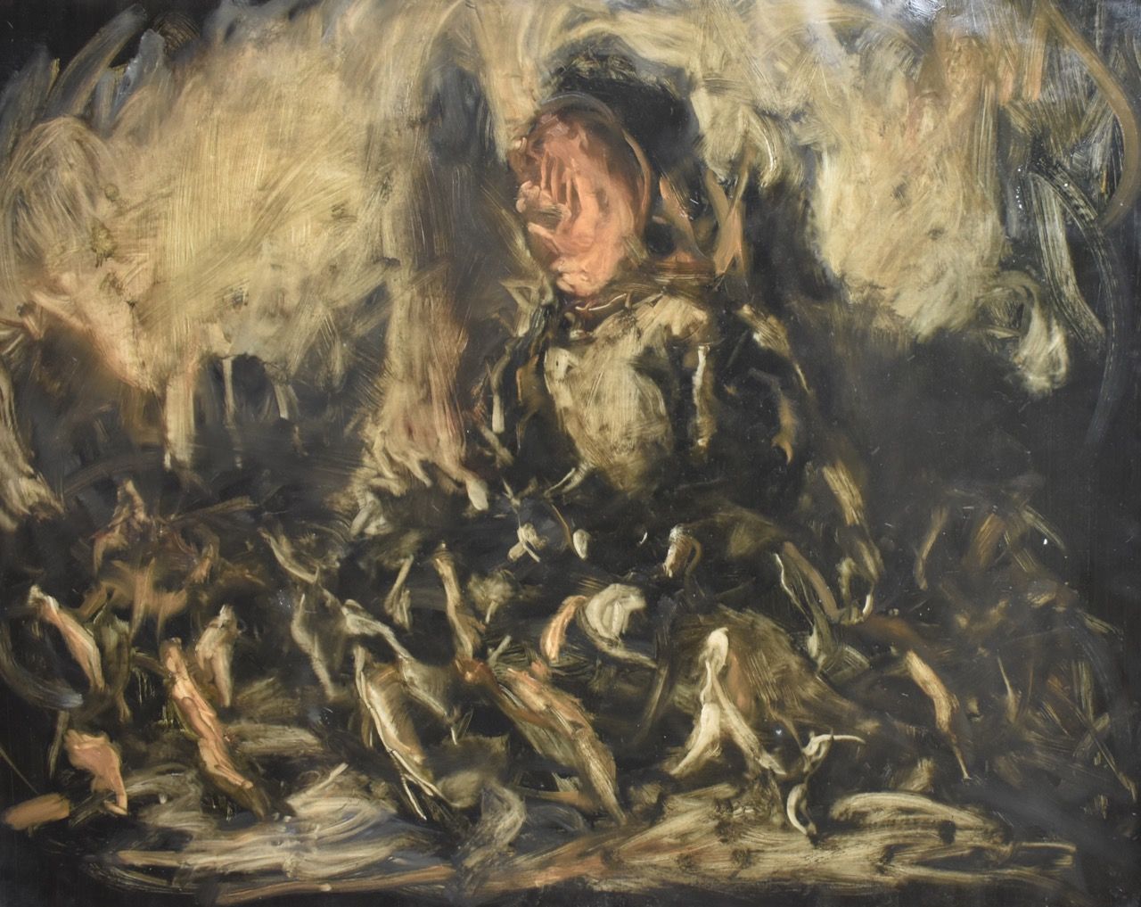 Kyklop, 2018, 150×121 cm, olej na papíře