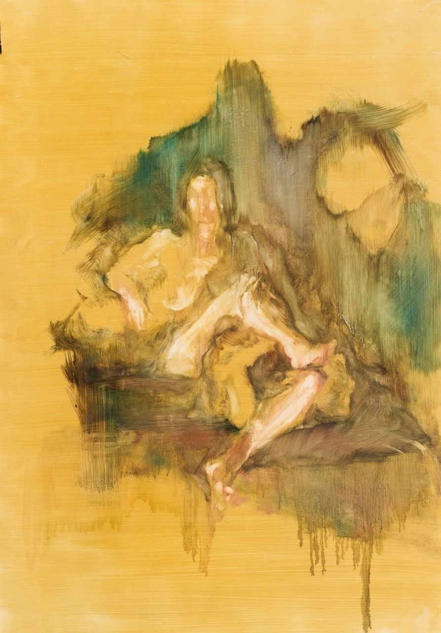 Léda, 2016, 69×97 cm, olej na papíře