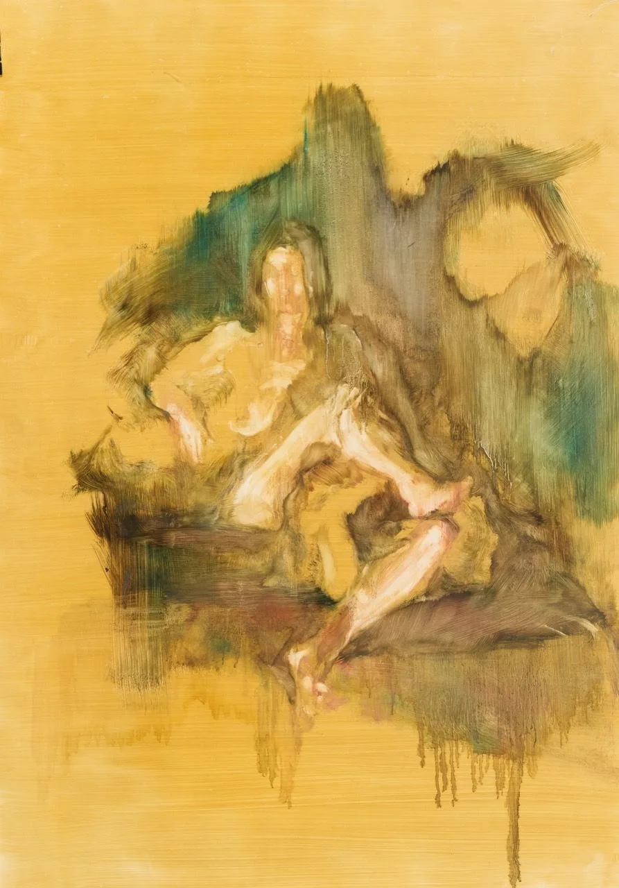 Léda, 2016, 69×97 cm, olej na papíře