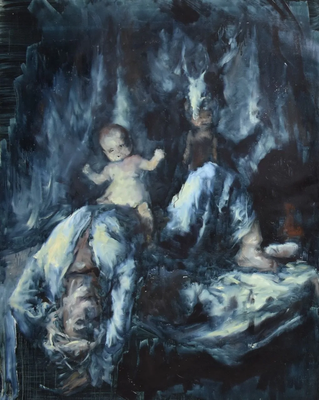 Noční můra, 2019, 121×149 cm, olej na papíře