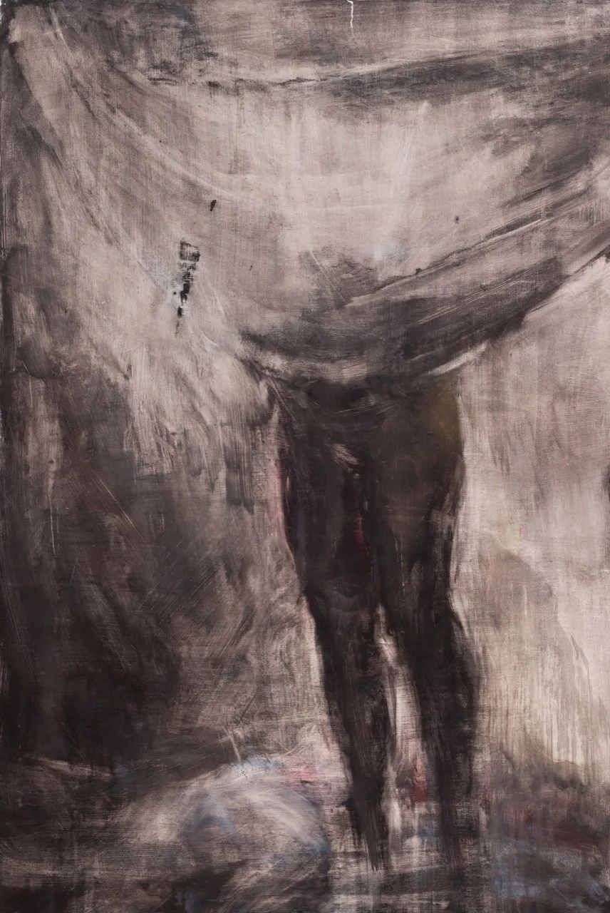 Nohy, 2016, 130×160 cm, olej na papíře