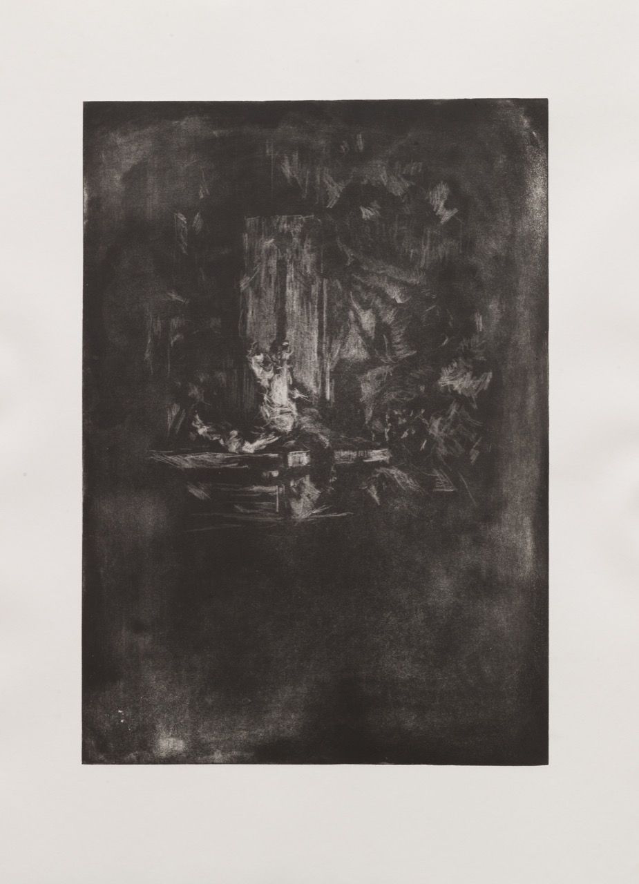 Panující, 2016, 56×85 cm, škrábaná akvatinta