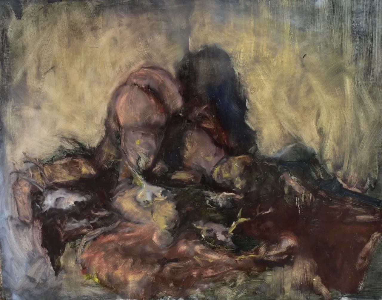 Parazit, 2019, 154×124 cm, olej na papíře