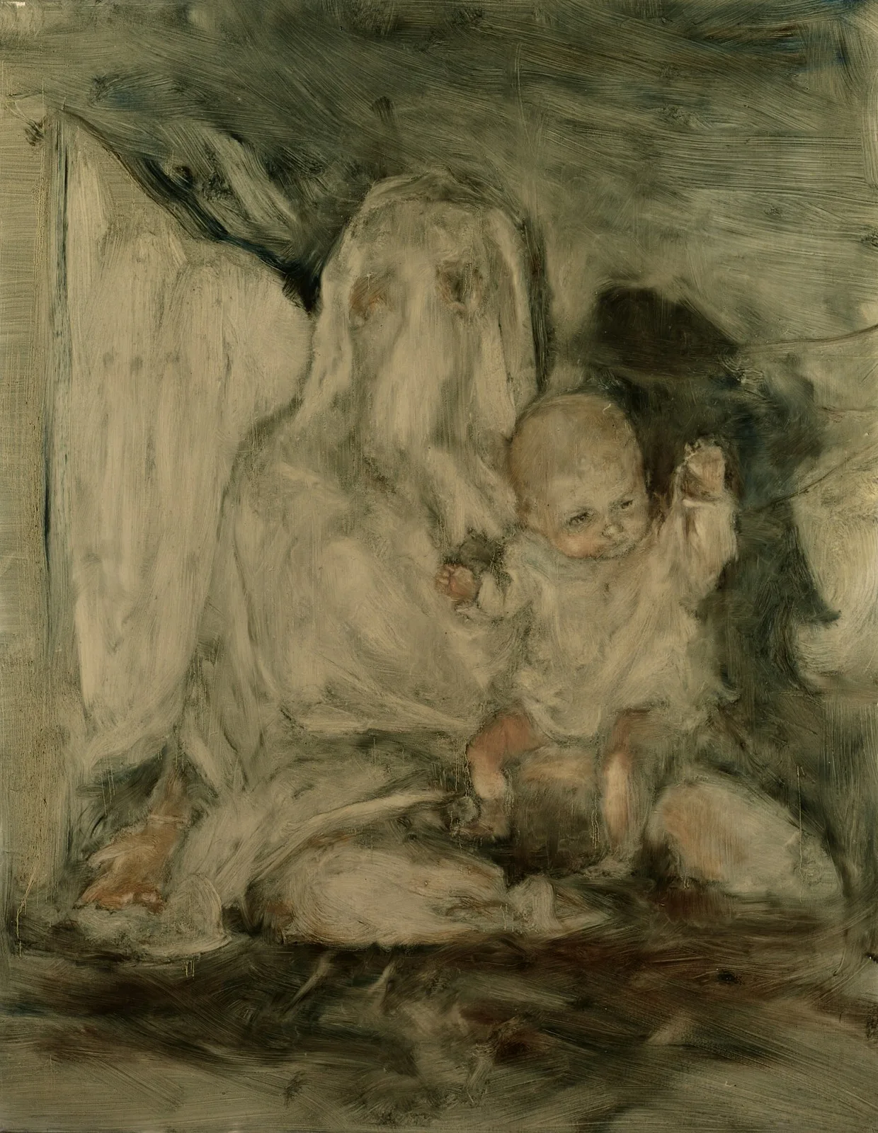 Plačící žena 2024olej na papíru, 2024, 103×80 cm