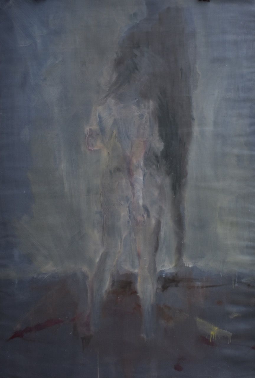 Stín, 2017, 93×136 cm, olej na papíře