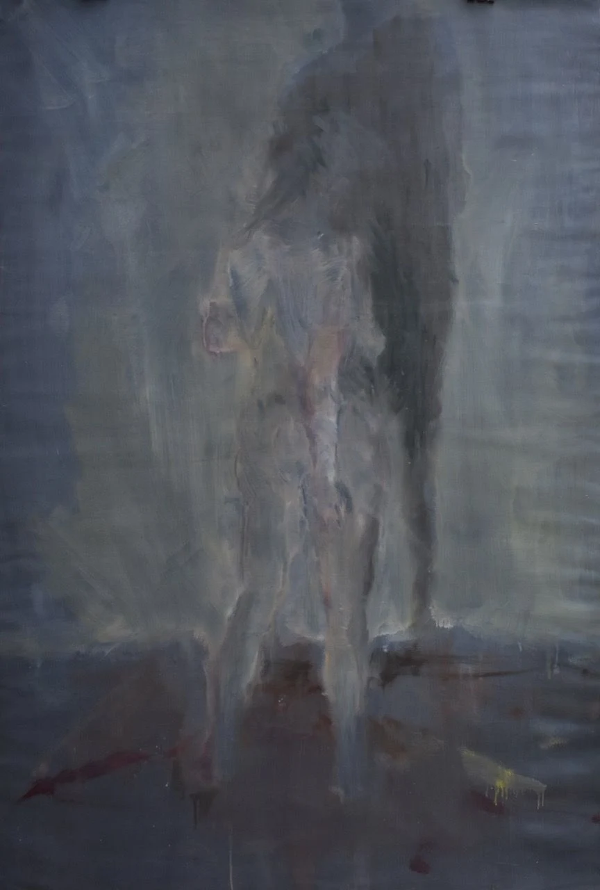 Stín, 2017, 93×136 cm, olej na papíře