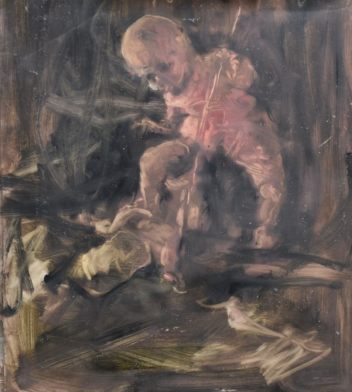 Sv. Jiří, 2020, 90×100 cm, olej na papíře