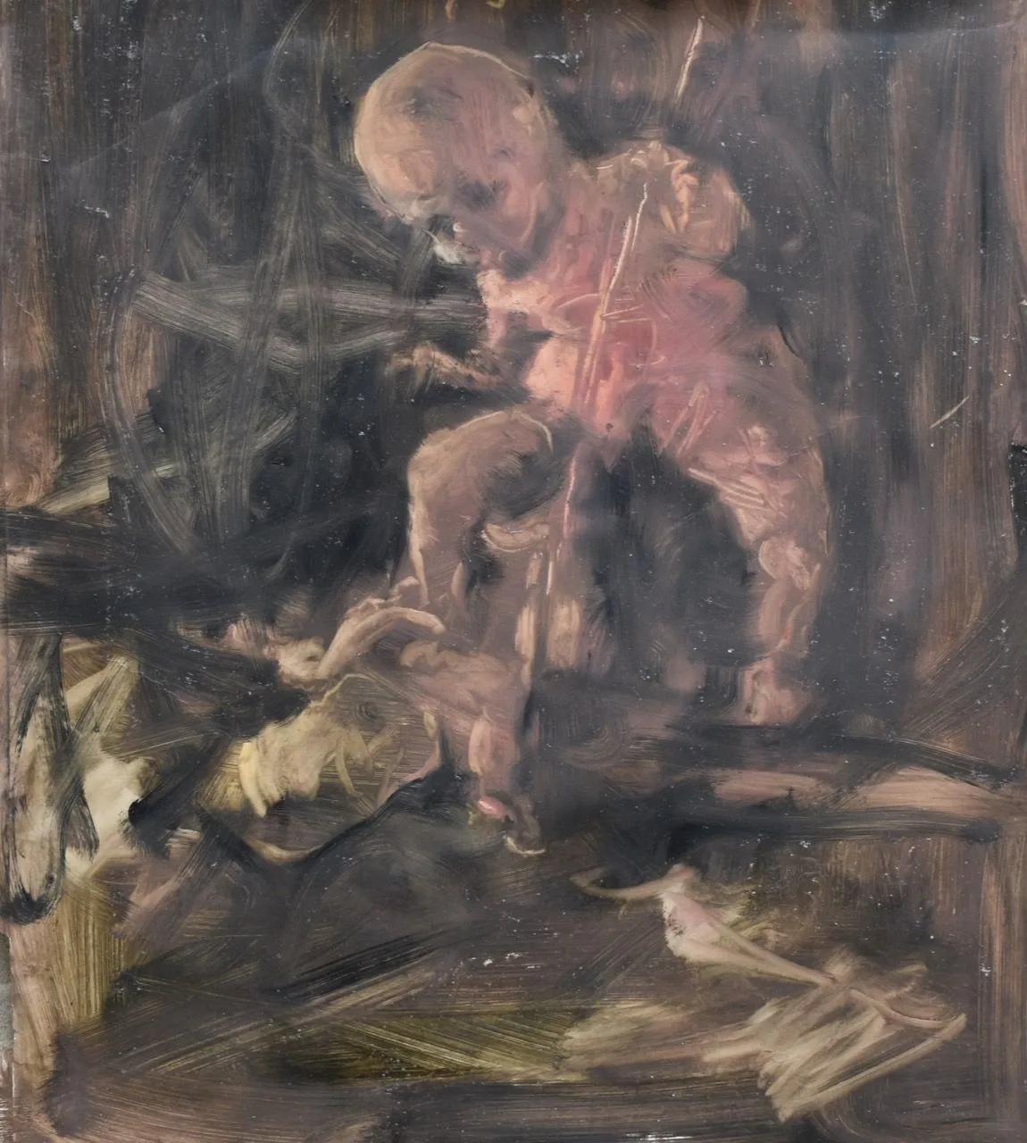 Sv. Jiří, 2020, 90×100 cm, olej na papíře