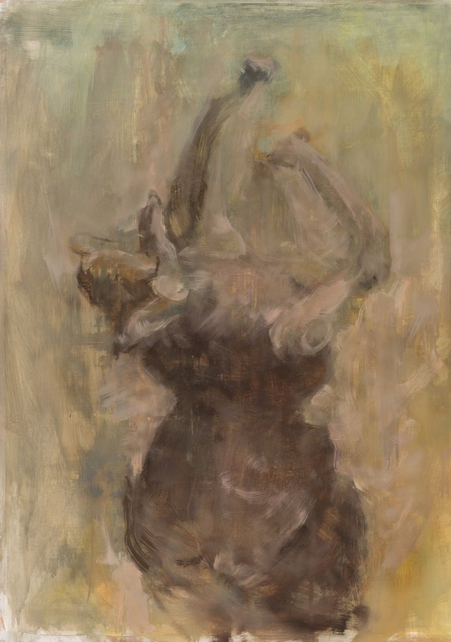 Tanec, 2018, 100×130 cm, olej na papíře