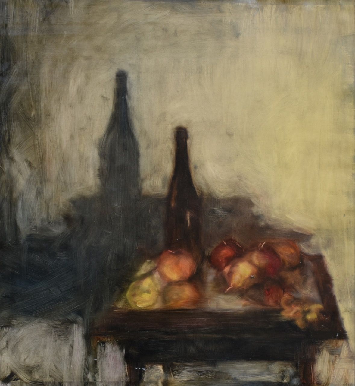 Zrcadlení, 2019, 95×102 cm, olej na papíře